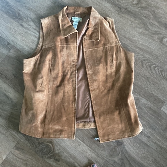 VTG 90’s Y2K Suede St. John’s Bay washable vest & maxi skirt set. 18W & 16W boho - Picture 2 of 12